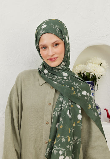 Yaprak Soft Flowers  Desen Rami Şal