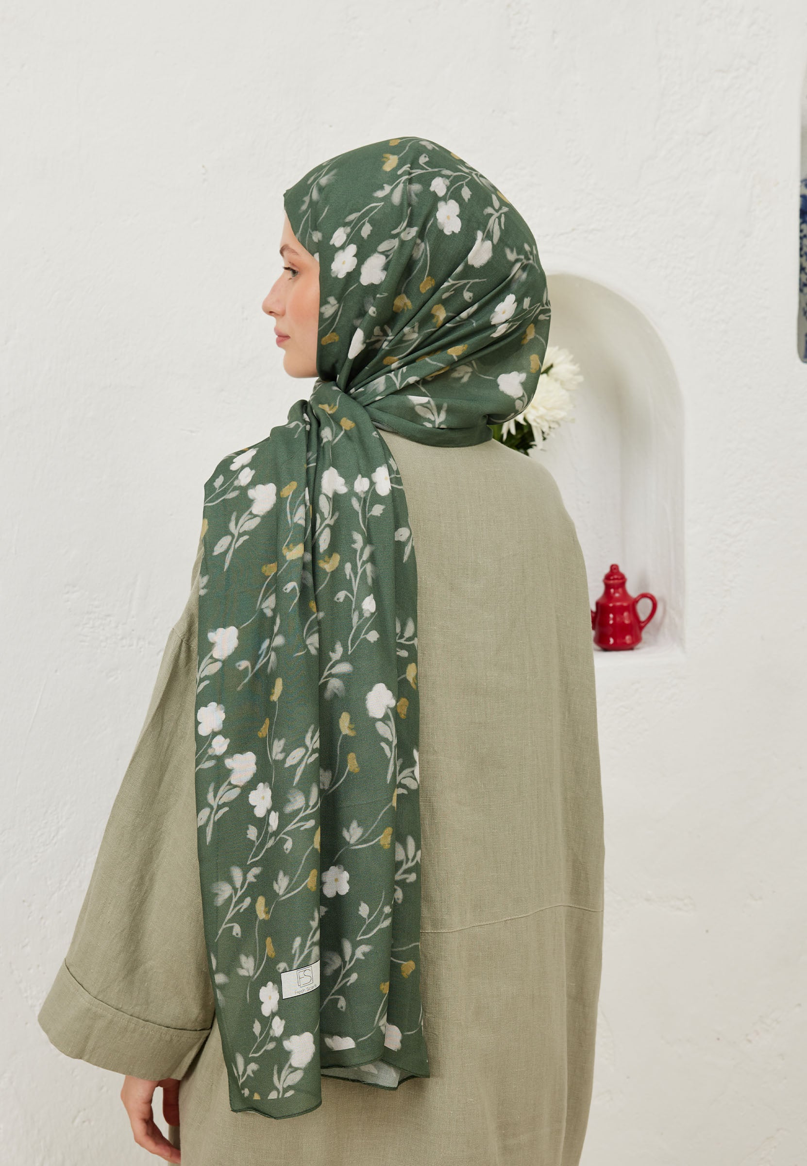 Yaprak Soft Flowers  Desen Rami Şal