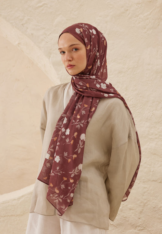 Ağaç Kabuğu Soft Flowers  Desen Rami Şal