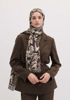 Antrasit Floral Paısley Desen Şal