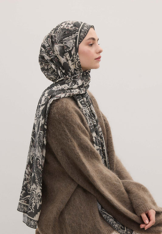 Duman Floral Paısley Desen Şal