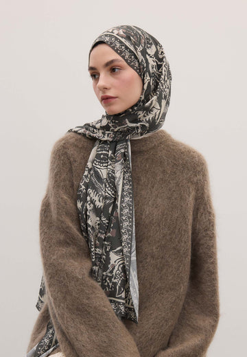 Duman Floral Paısley Desen Şal