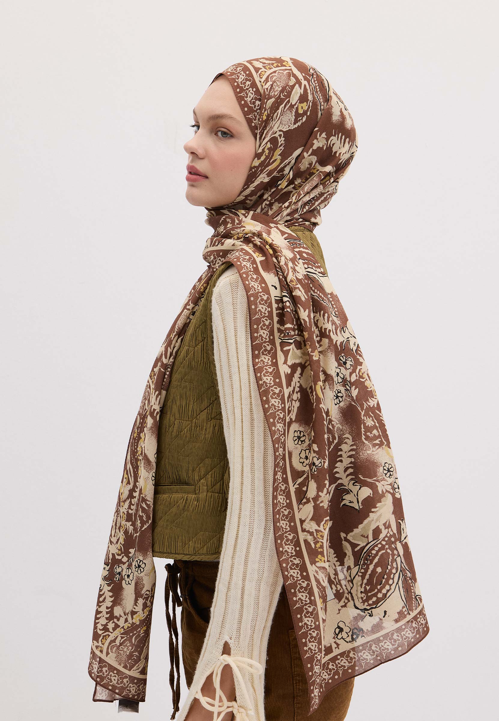 Sahra Floral Paısley Desen Şal