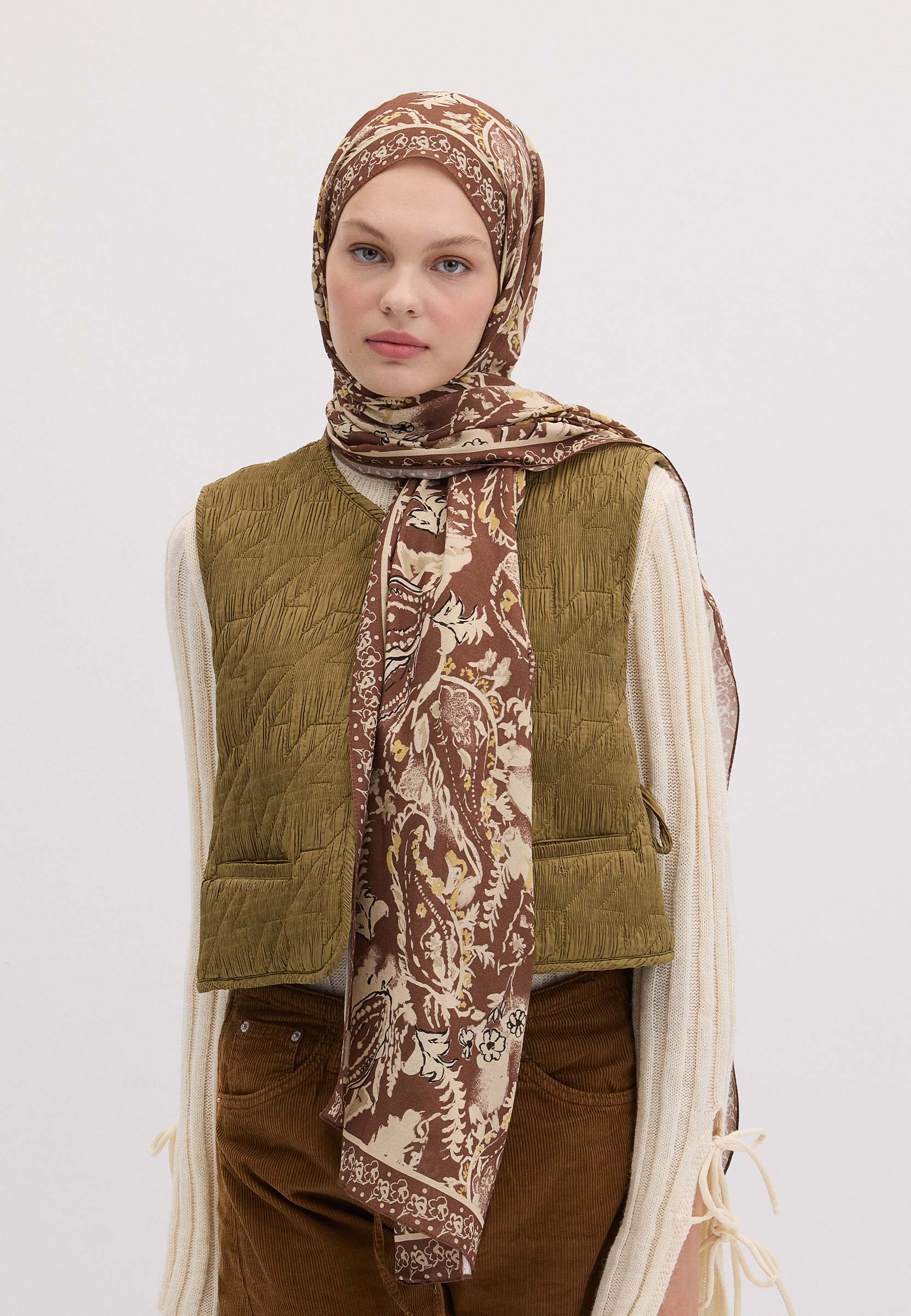 Sahra Floral Paısley Desen Şal