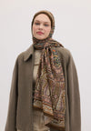 Camel Nordıc Paısley Desen Şal