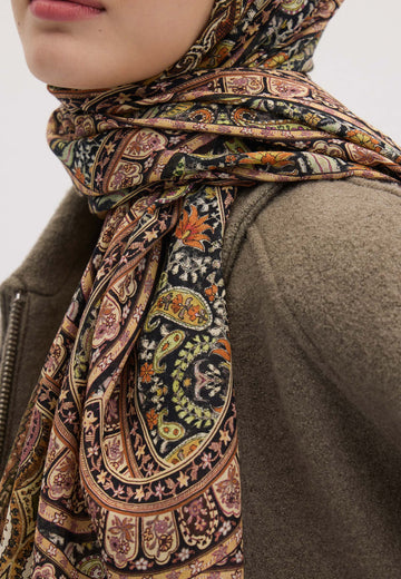 Camel Nordıc Paısley Desen Şal