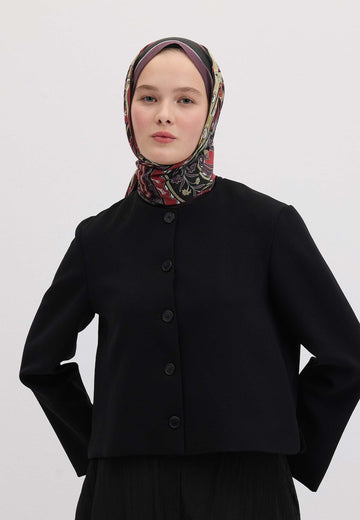Mürdüm Vıntage Paısley Desen Şal