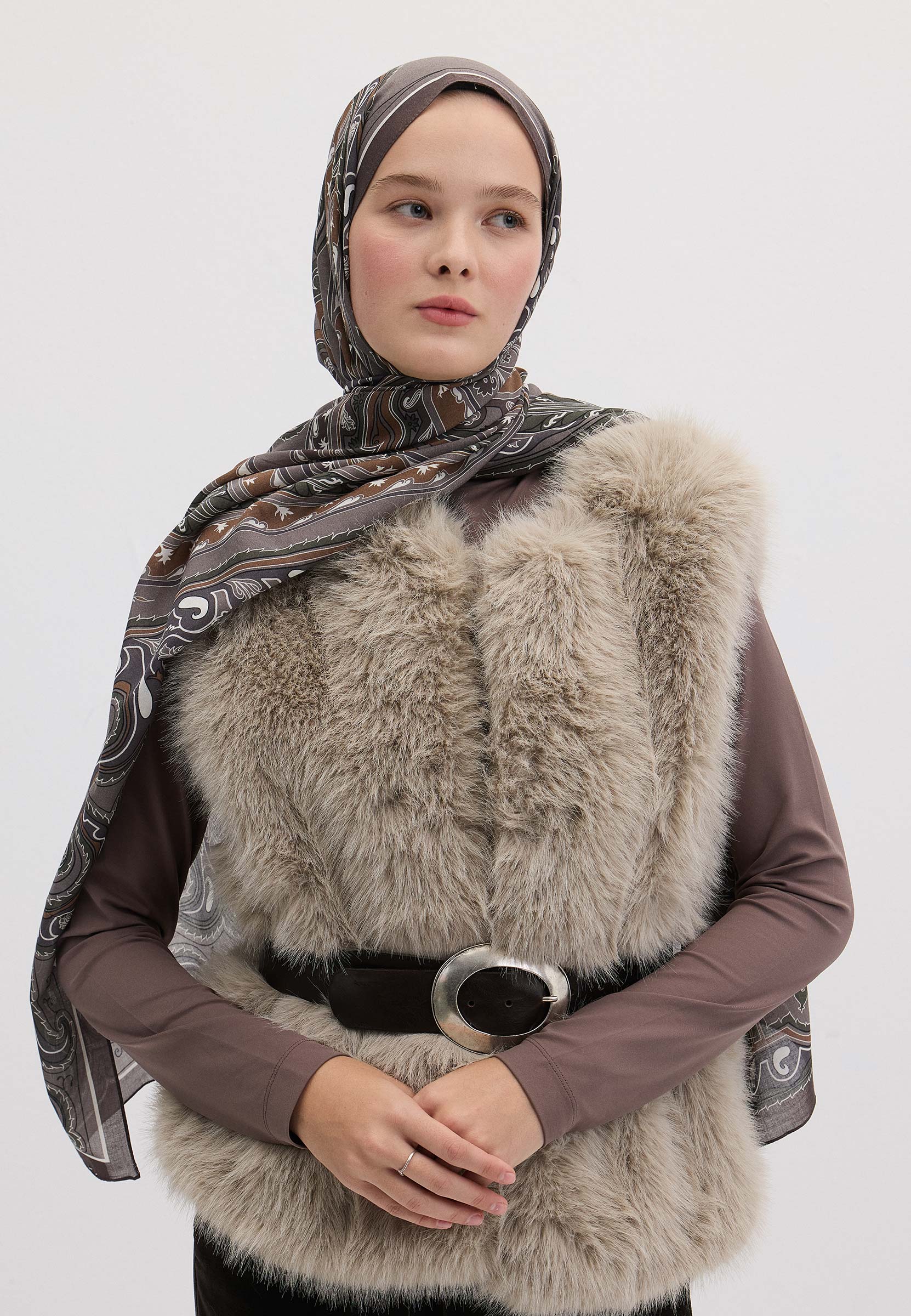 Vizon Vıntage Paısley Desen Şal