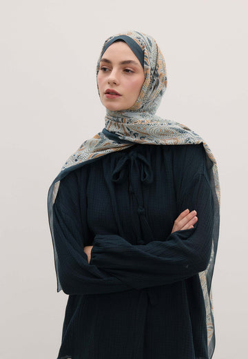 Mavi Elora Desen Şal