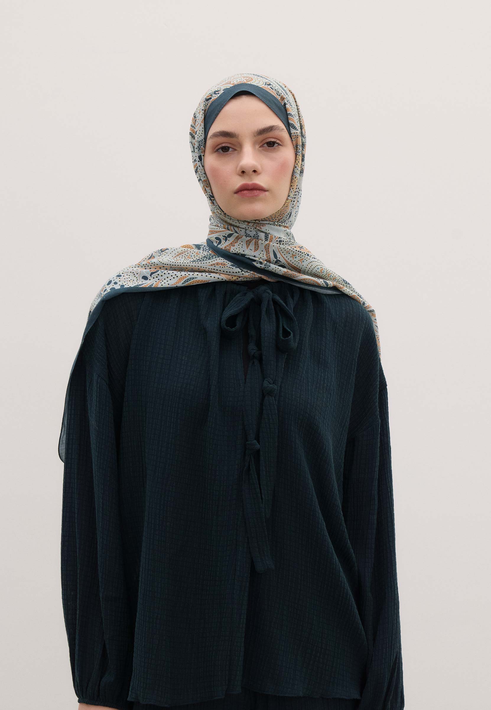 Mavi Elora Desen Şal
