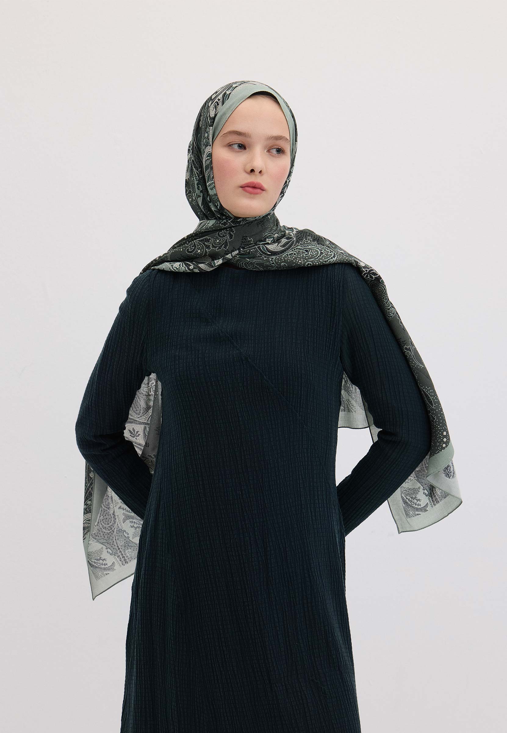 Küf Yeşili Elora Desen Şal