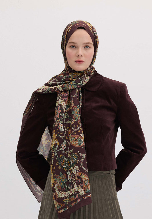 Mürdüm Enya Desen Şal