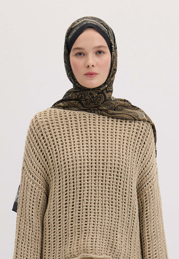 Siyah Vera Desen Şal