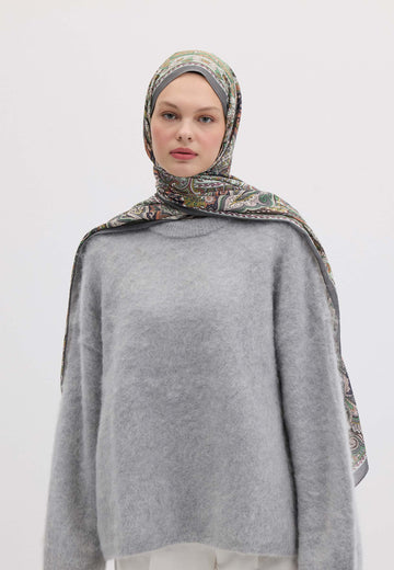 Menekşe Etnıc Floral Desen Şal