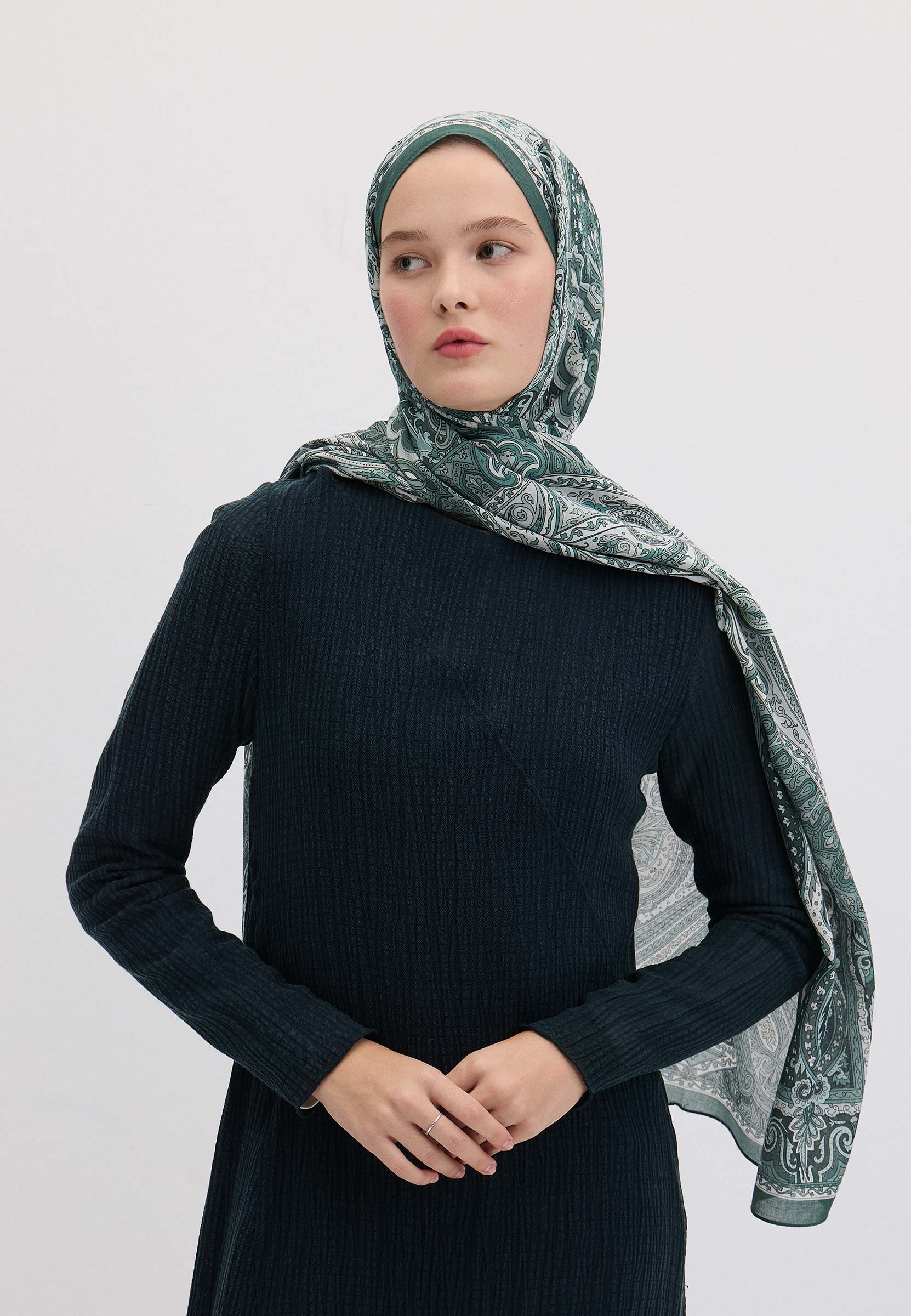 Deniz Köpüğü Etnıc Floral Desen Şal