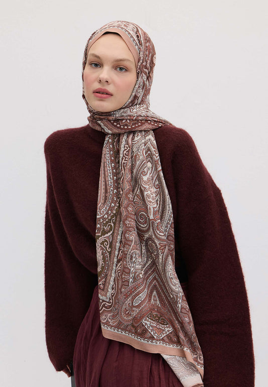 Kil Etnıc Floral Desen Şal