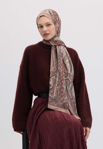 Kil Etnıc Floral Desen Şal