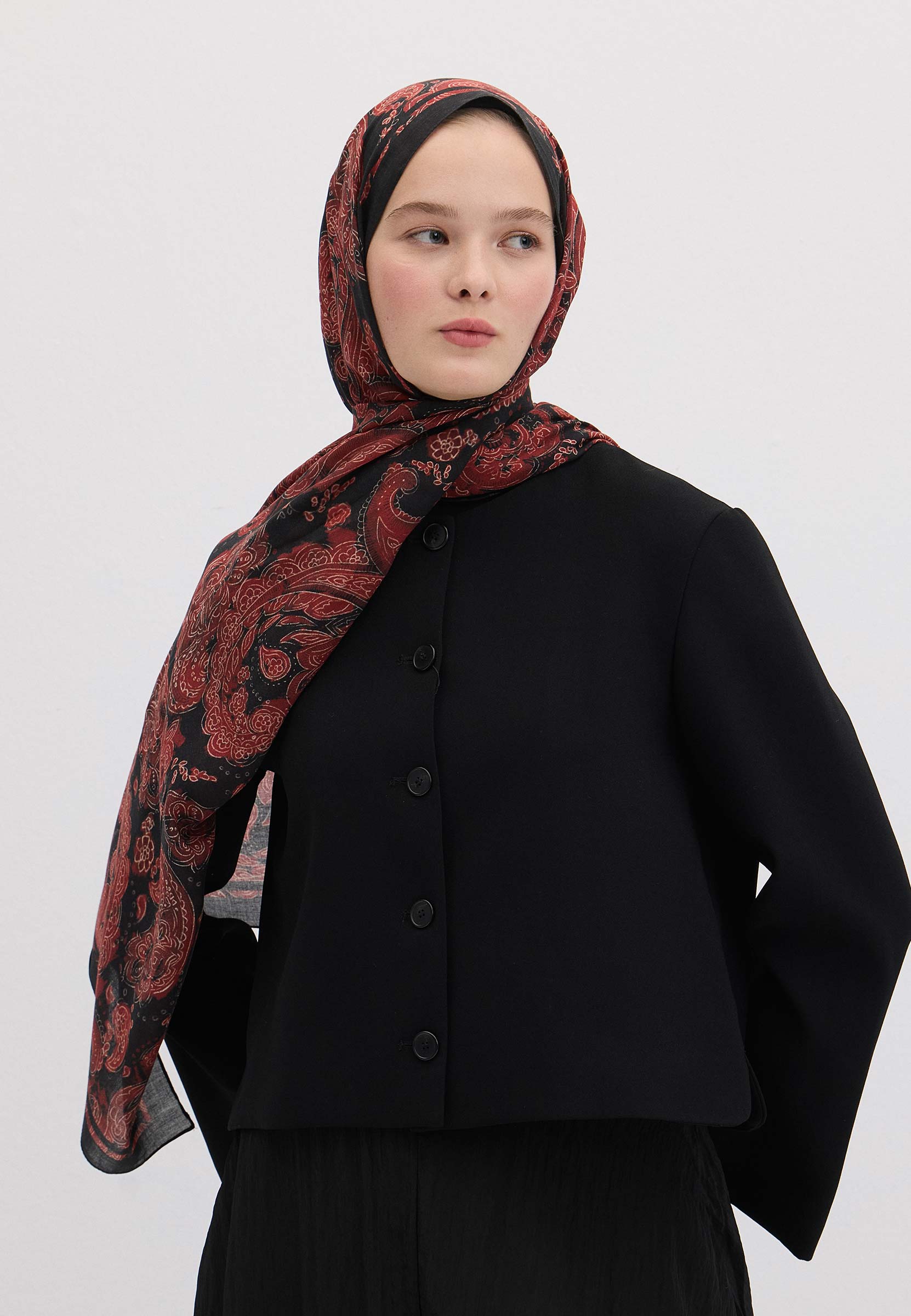 Kızıl Freda Desen Şal