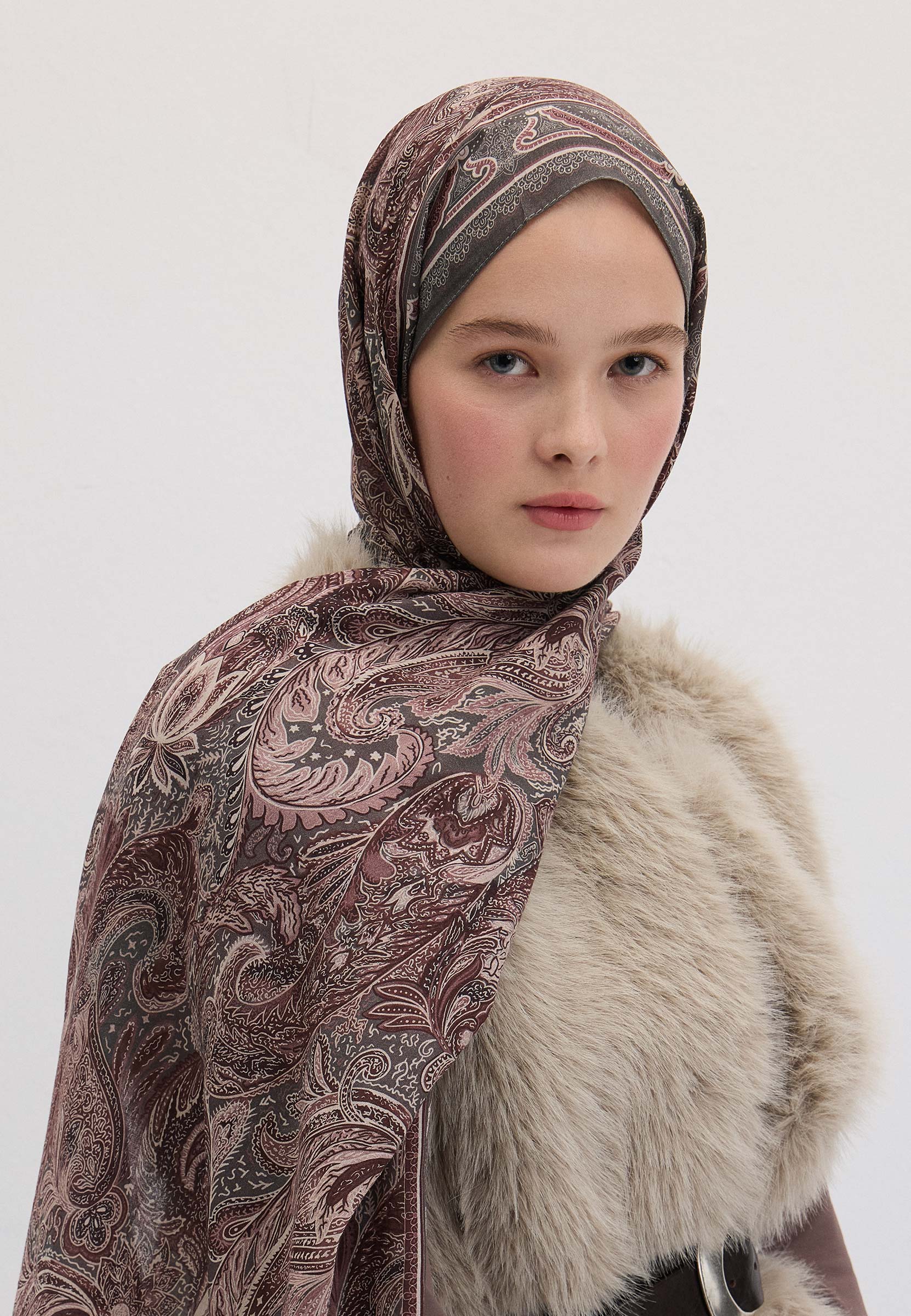 Vıntage Rose Amora Desen Şal