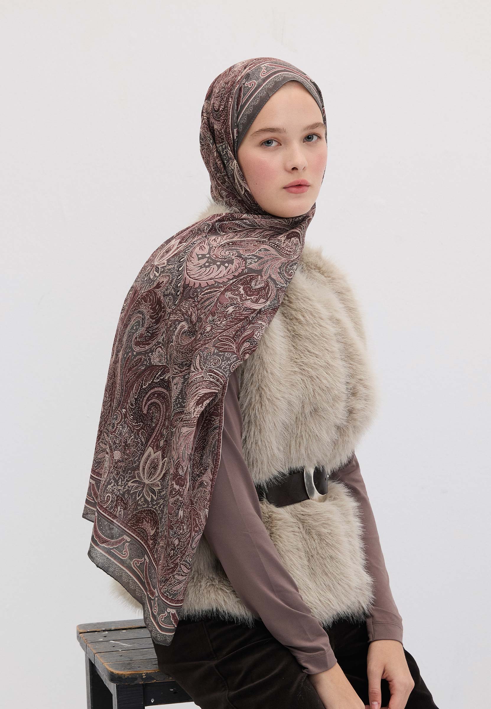 Vıntage Rose Amora Desen Şal