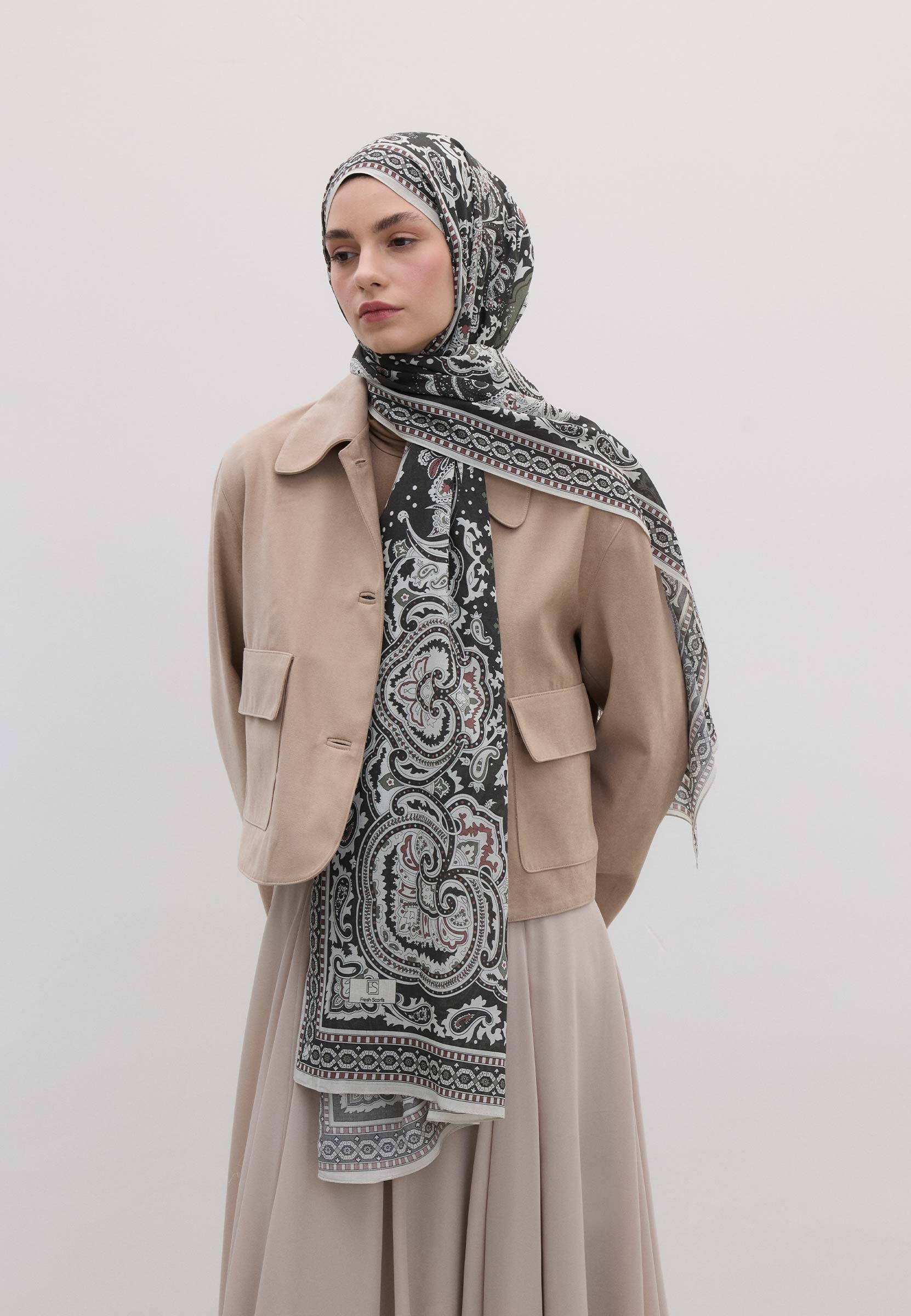 Antrasit Lena Desen Şal