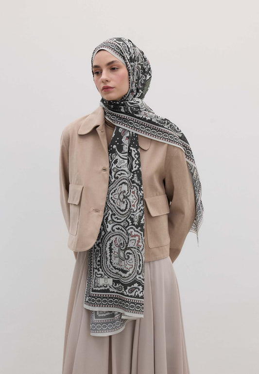 Antrasit Lena Desen Şal