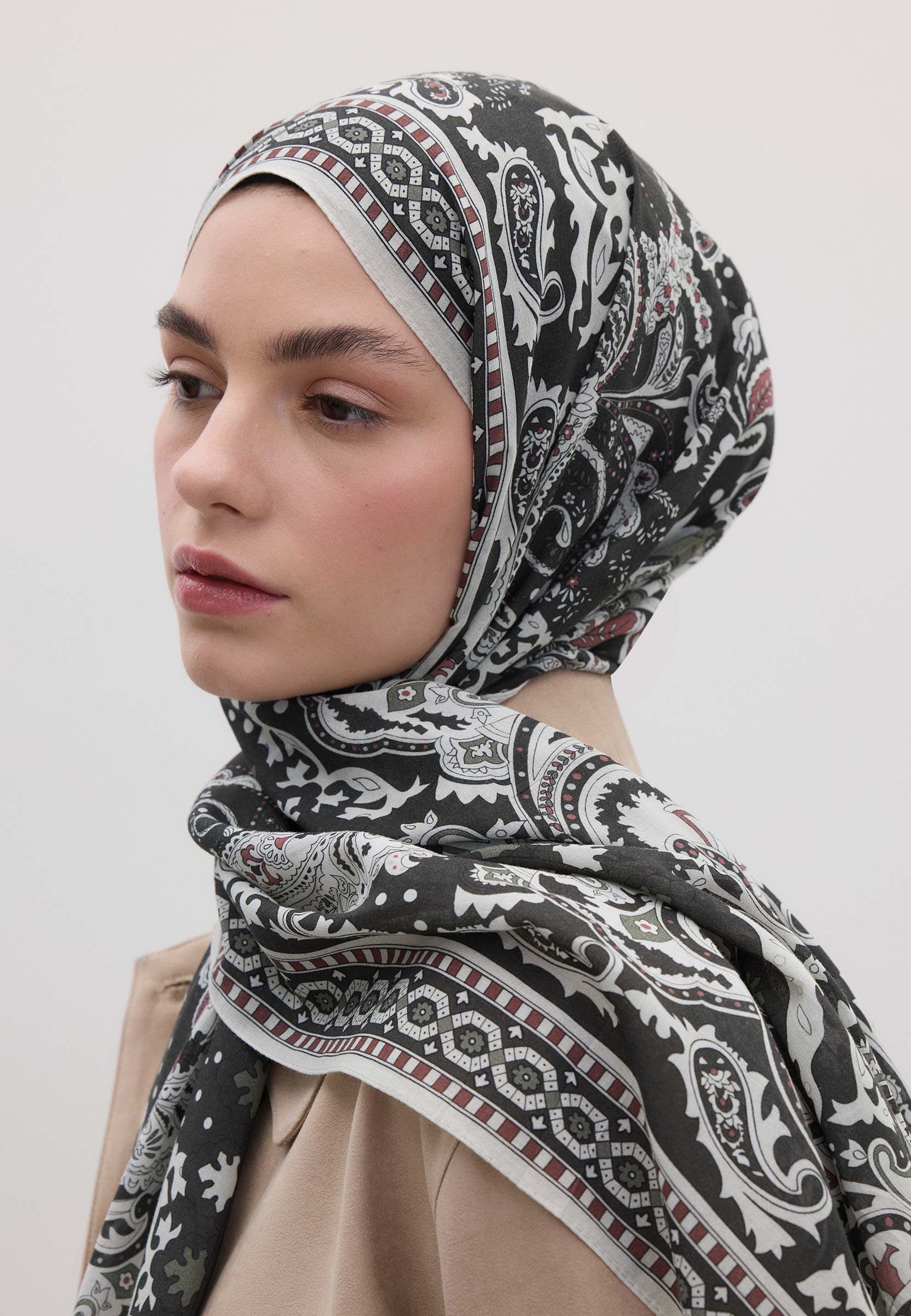 Antrasit Lena Desen Şal