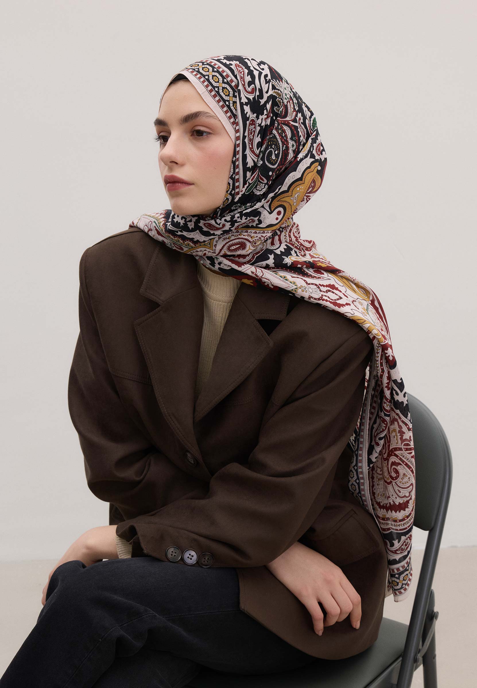 Kızıl Lena Desen Şal