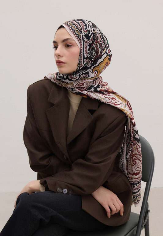 Kızıl Lena Desen Şal