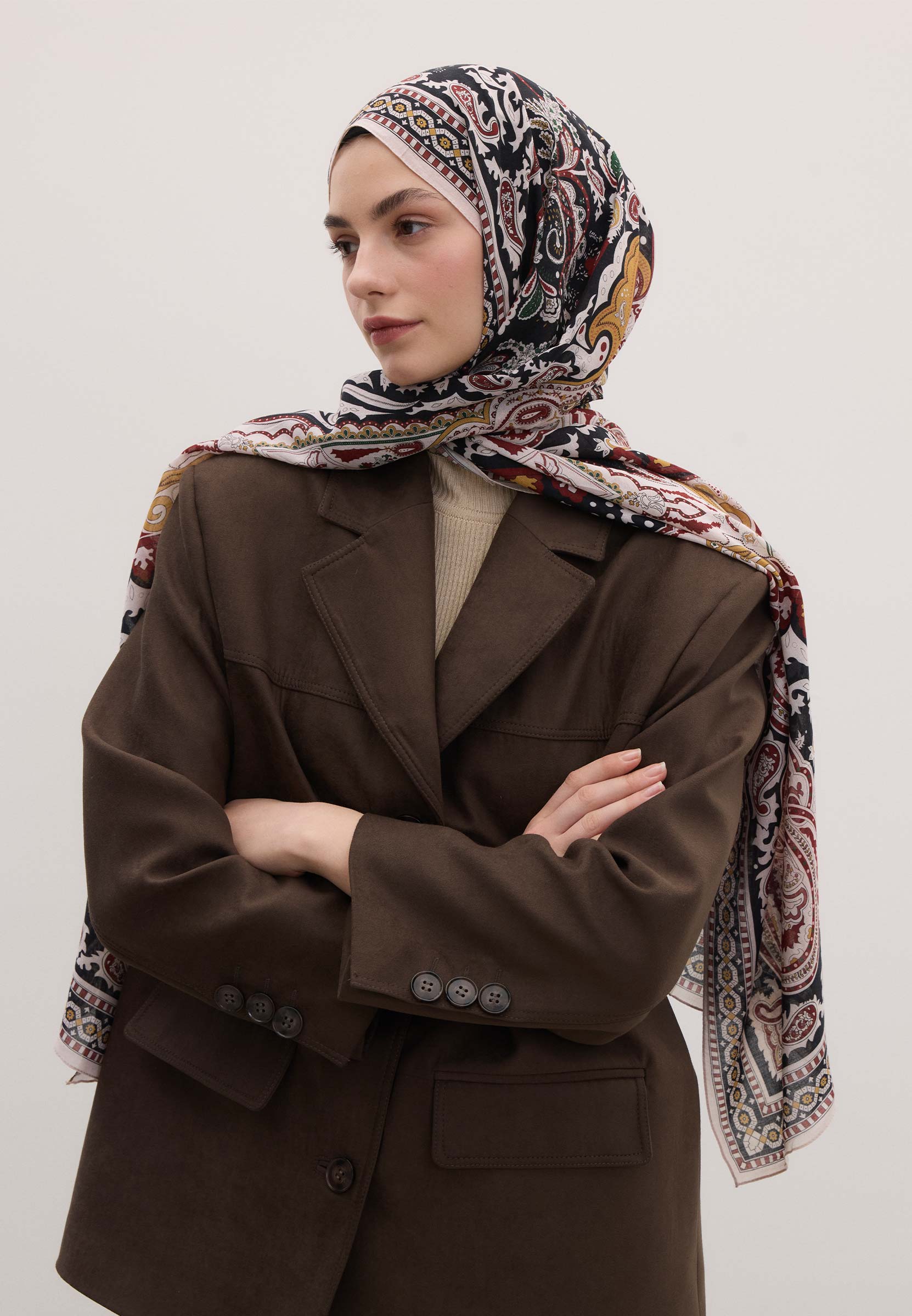 Kızıl Lena Desen Şal