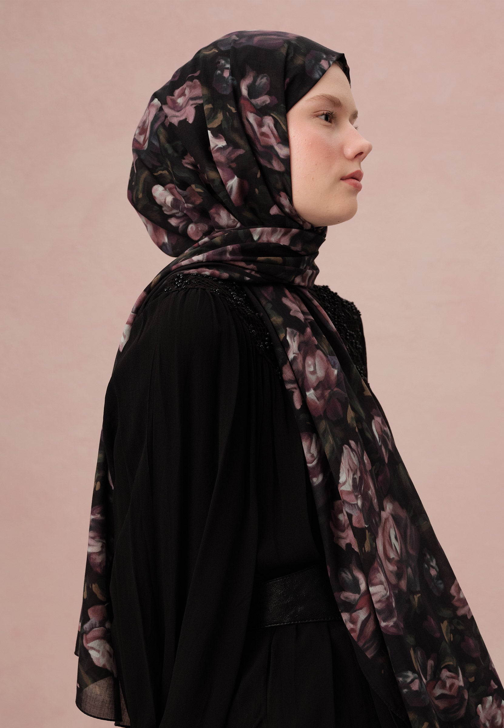 Lavanta Wıld Rose Desen Vual Şal