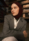 Bordo İnce Pamuk Vual Şal