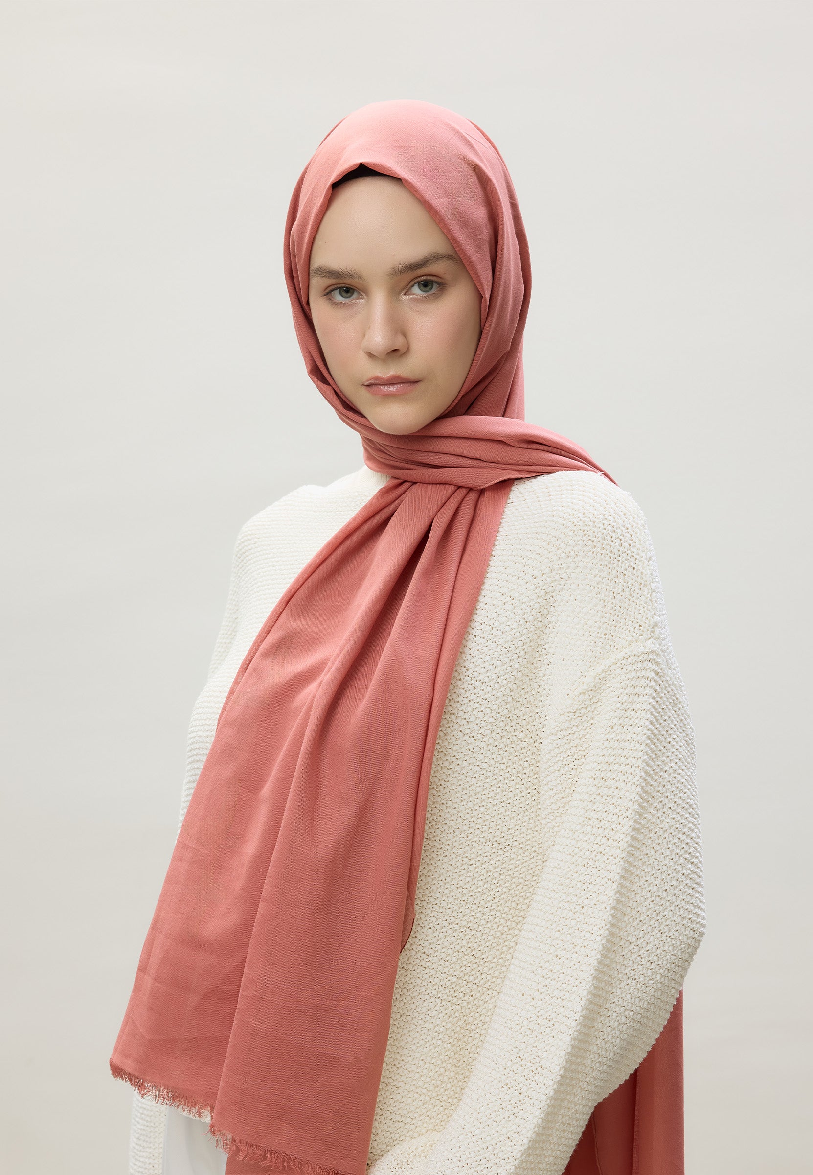 Vıntage Rose İnce Pamuk Vual Şal