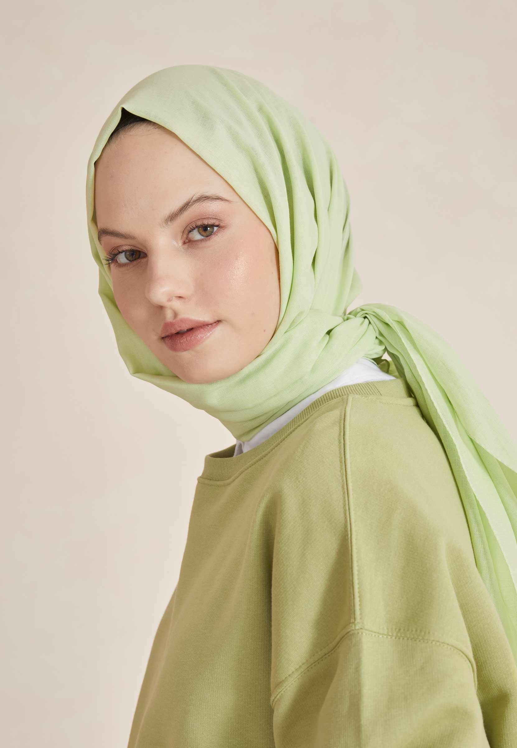 Limon Çiçeği İnce Pamuk Vual Şal