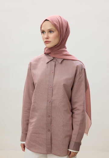 Gül Pembe İnce Pamuk Vual Şal