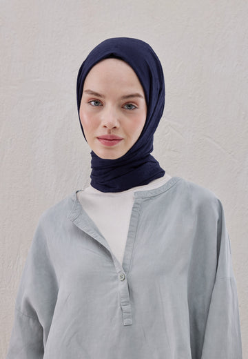 Lacivert Bambu Şal
