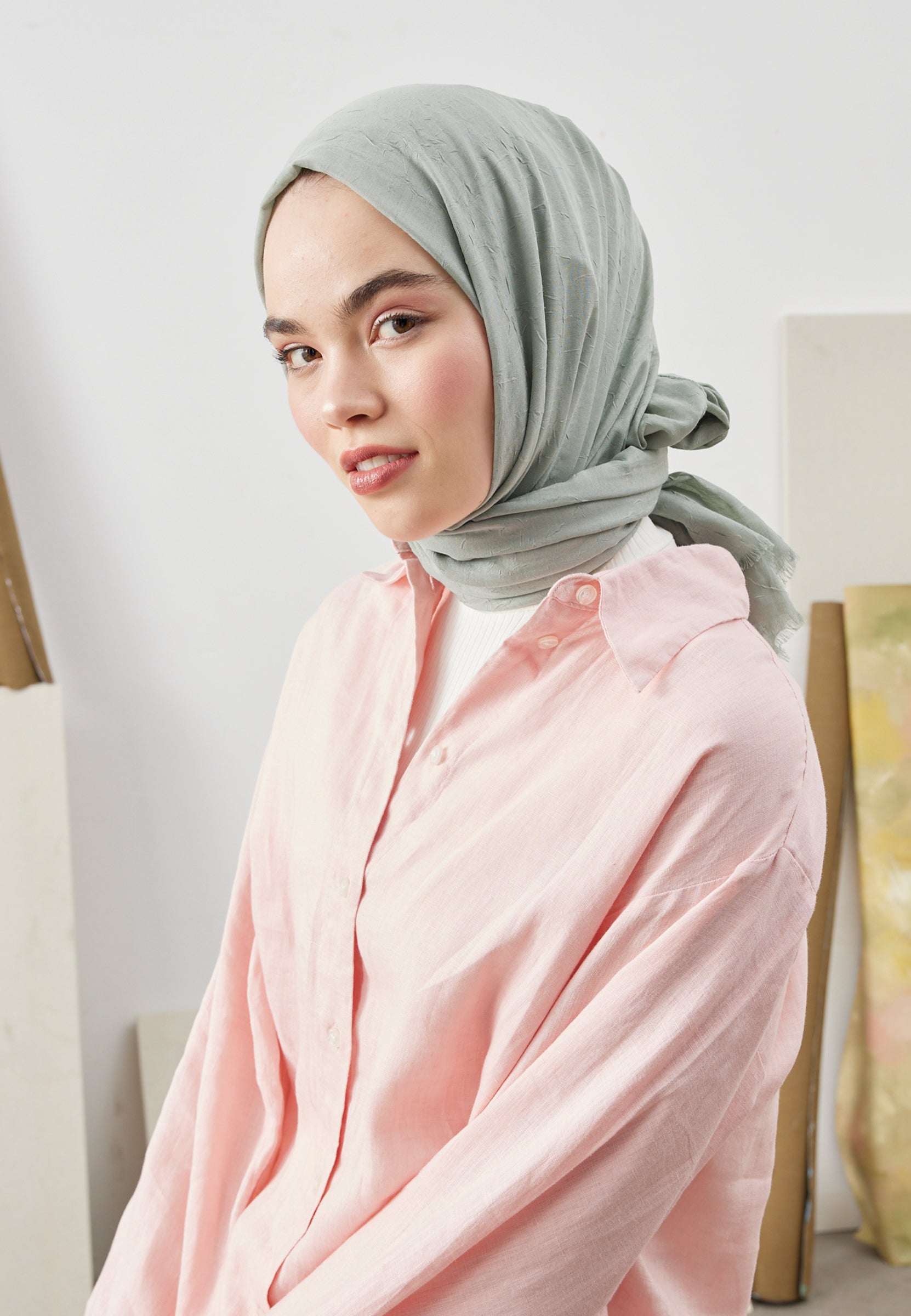 Soft Yeşil Bambu Şal