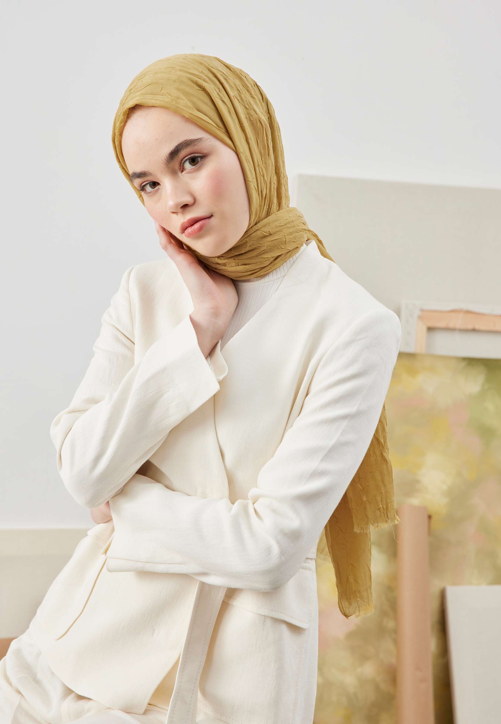 Tatlı Sarı Bambu Şal