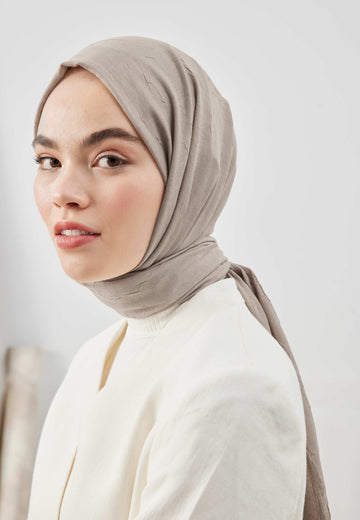 Naturel Bej Bambu Şal