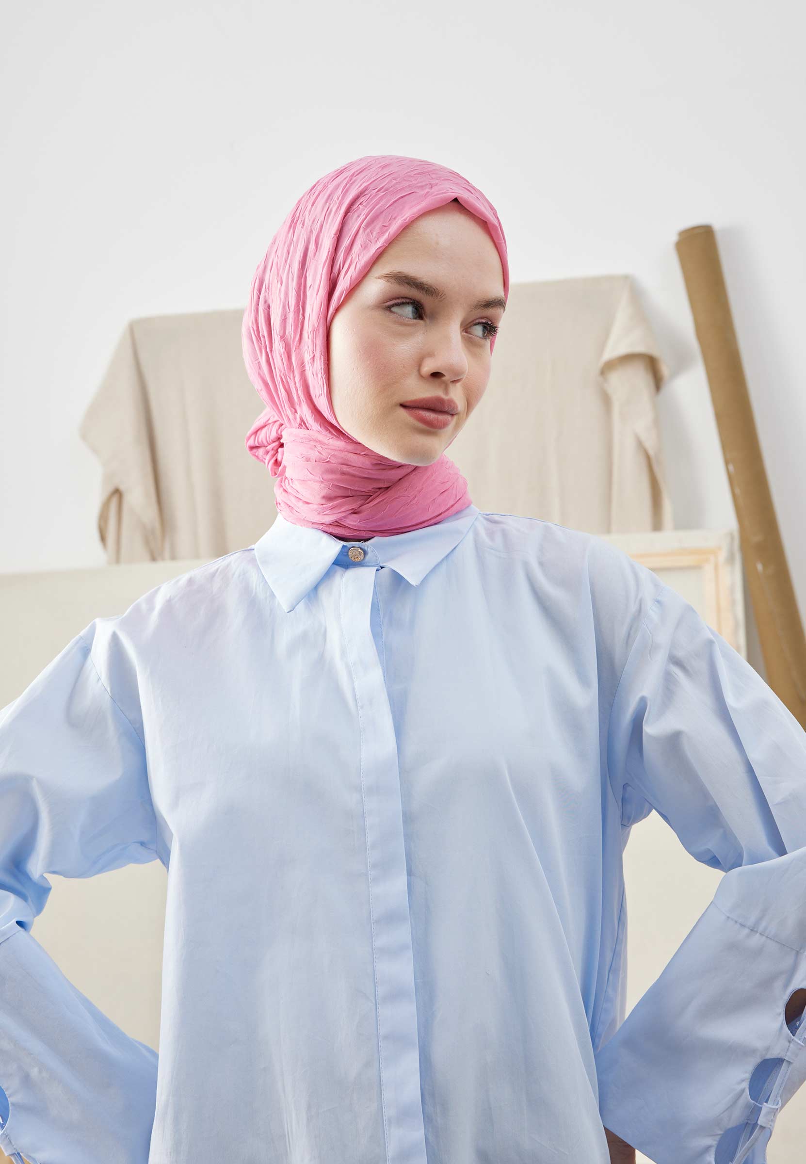 Pembe Bambu Şal