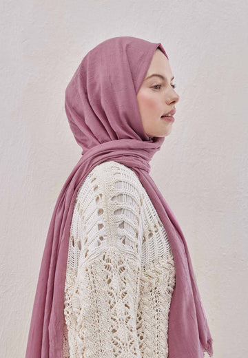 Gül Pembe Bambu Şal