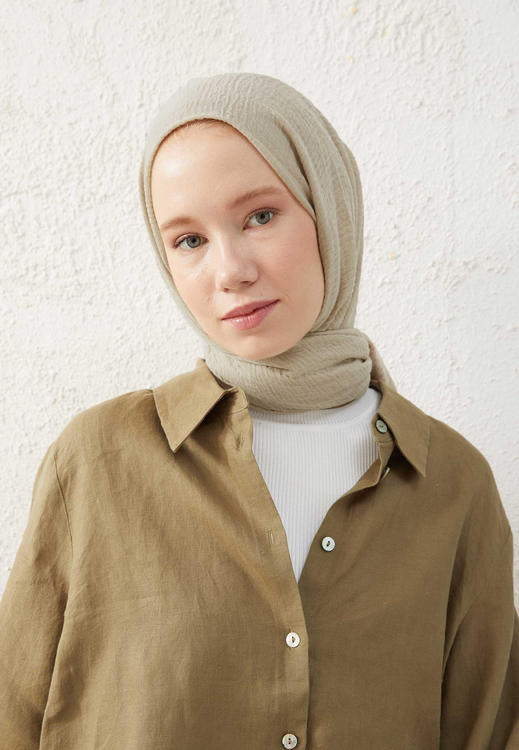 Naturel Bej Bürümcük Şal