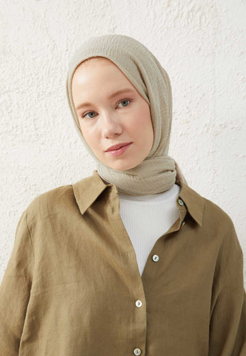 Naturel Bej Bürümcük Şal
