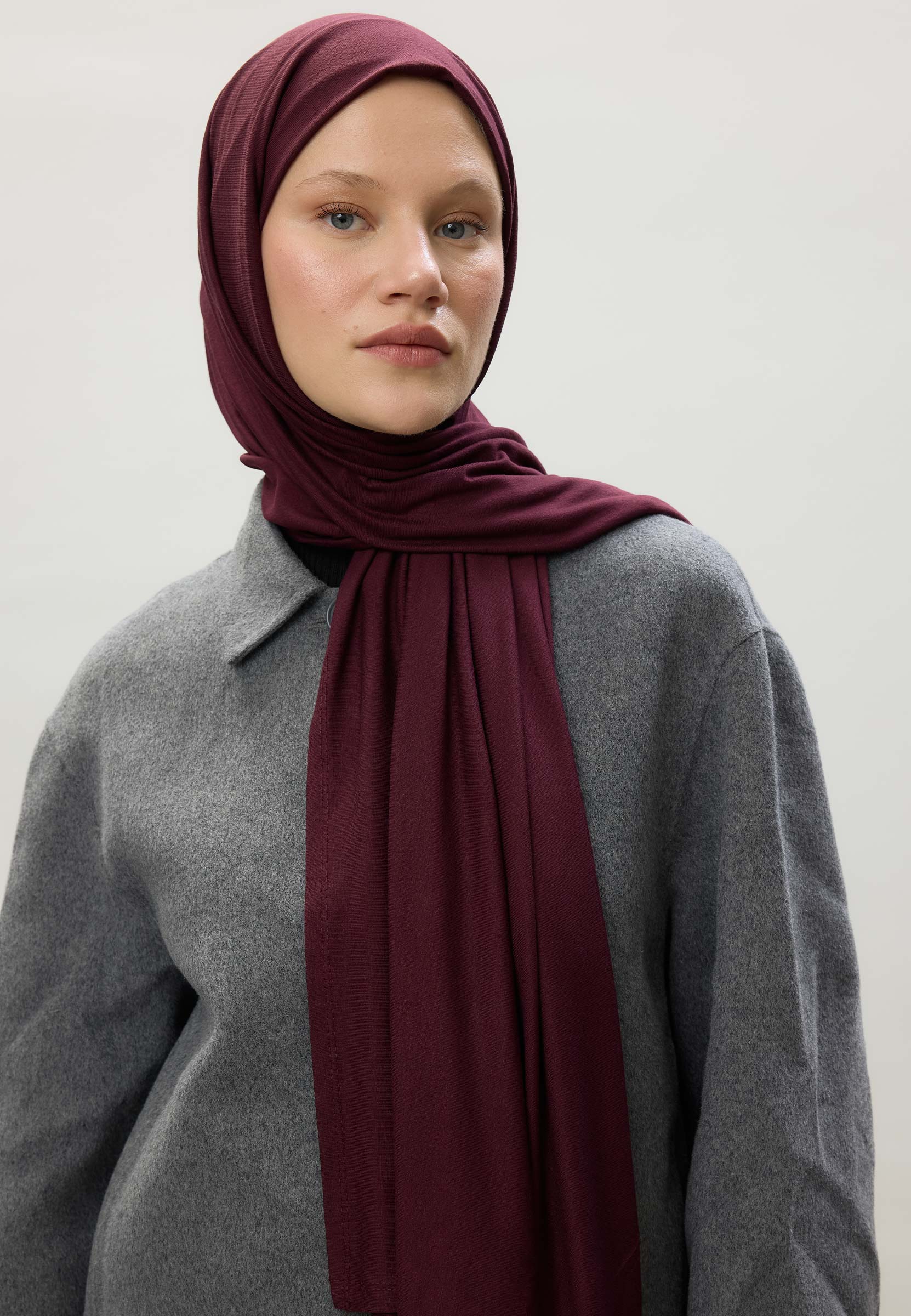 Koyu Bordo Penye Şal