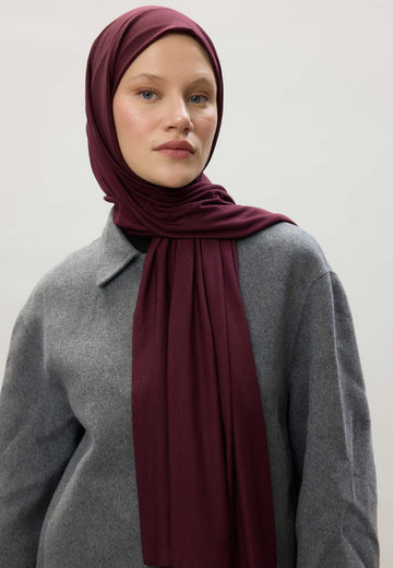 Koyu Bordo Penye Şal