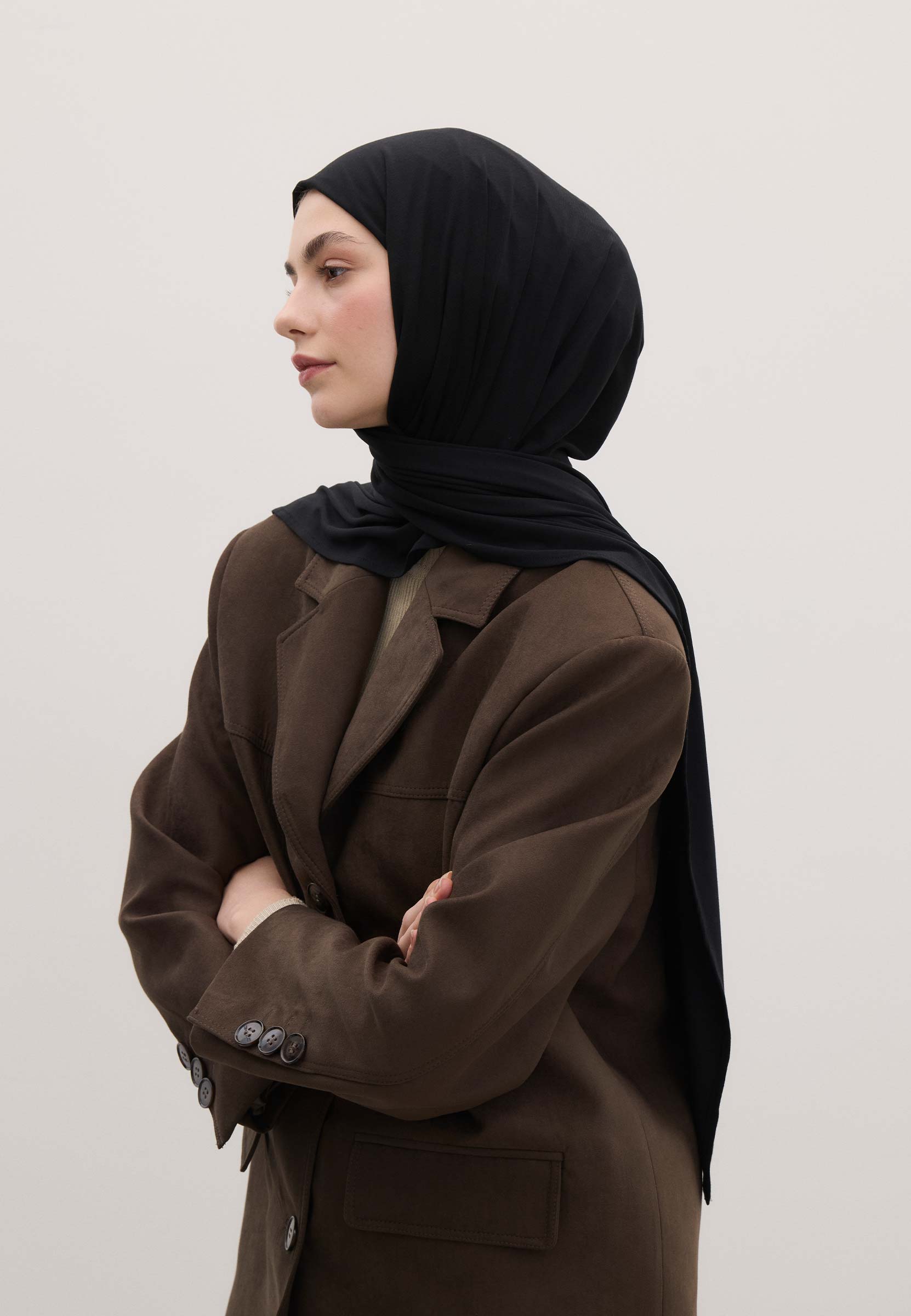Siyah Bambu Penye Şal
