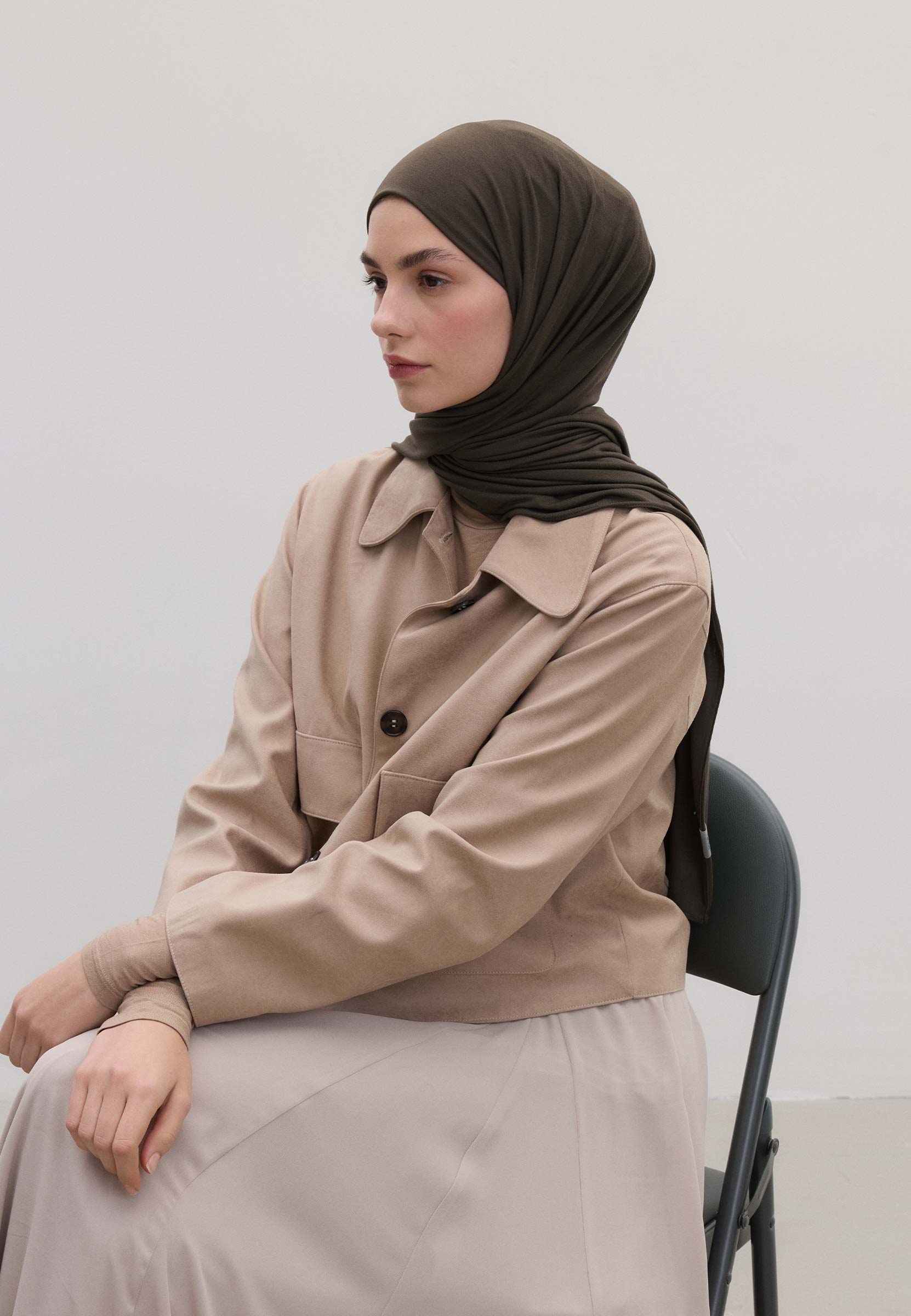 Kömür Bambu Penye Şal