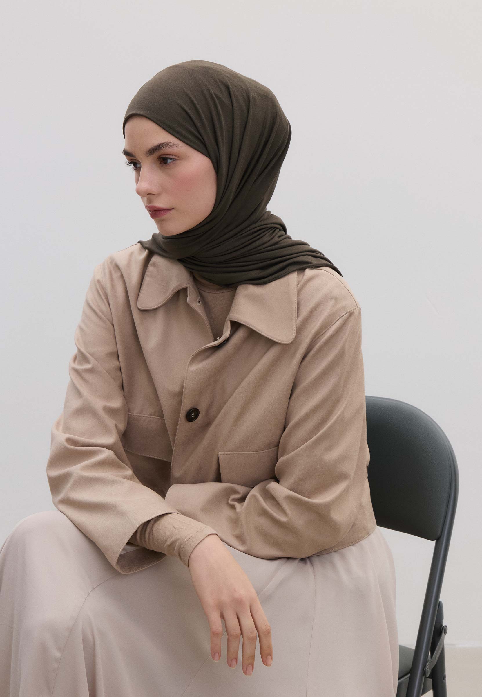 Kömür Bambu Penye Şal