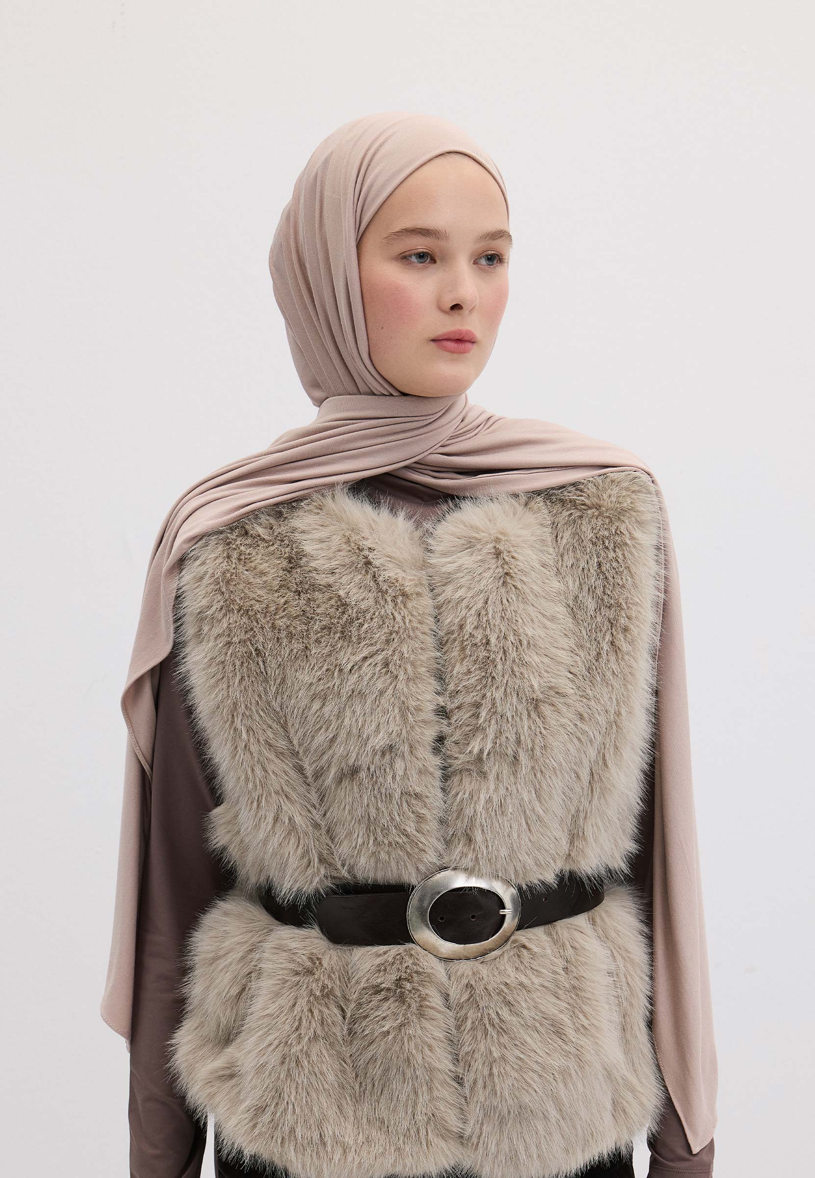 Vıntage Rose Bambu Penye Şal