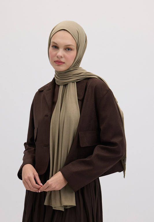 Puslu Yeşil Bambu Penye Şal